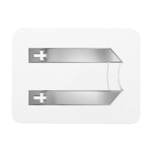 3-D look Silver Priest's Stole Magneet (Horizontaal)