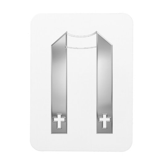 3-D look Silver Priest's Stole Magneet (Verticaal)