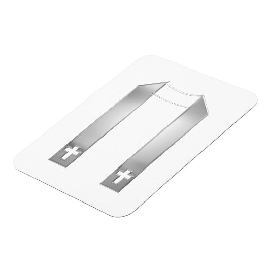 3-D look Silver Priest's Stole Magneet (Linkerzijde)