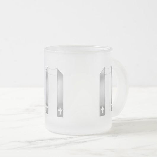 3-D look Silver Priest's Stole Matglas Koffiemok (Voorkant rechts)