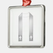 3-D look Silver Priest's Stole Metalen Ornament (Links)