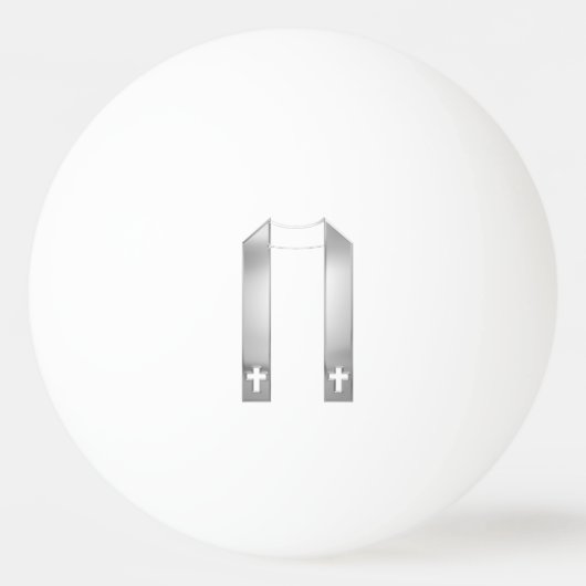 3-D look Silver Priest's Stole Pingpongbal (Voorkant)
