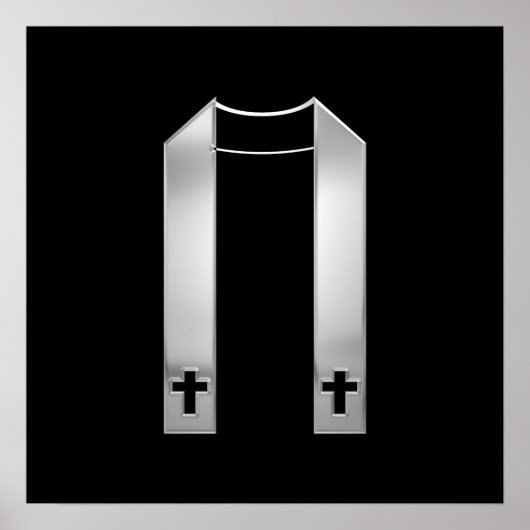 3-D look Silver Priest's Stole Poster (Voorkant)