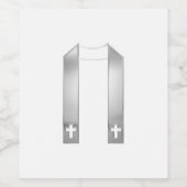3-D look Silver Priest's Stole Wijn Etiket (Enkel label)