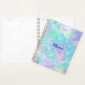 3-D Monogram, naam en jaar, Iridescent Sparkle Planner (Display)