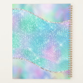3-D Monogram, naam en jaar, Iridescent Sparkle Planner (Achterkant)