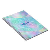 3-D Monogram, naam, Iridescent Sparkle Notitieboek (Rechterzijde)