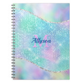 3-D Monogram, naam, Iridescent Sparkle Notitieboek (Voorkant)