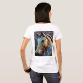 3-d Mozaïek Paard Hoofdbeeld T-shirt (Achterkant volledig)