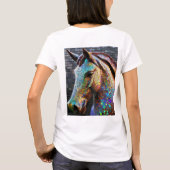 3-d Mozaïek Paard Hoofdbeeld T-shirt (Achterkant)