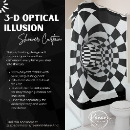 3-D Optische Illusie Douchegordijn