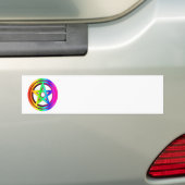 3-D Rainbow Pentacle #5 Bumpersticker (Op auto)