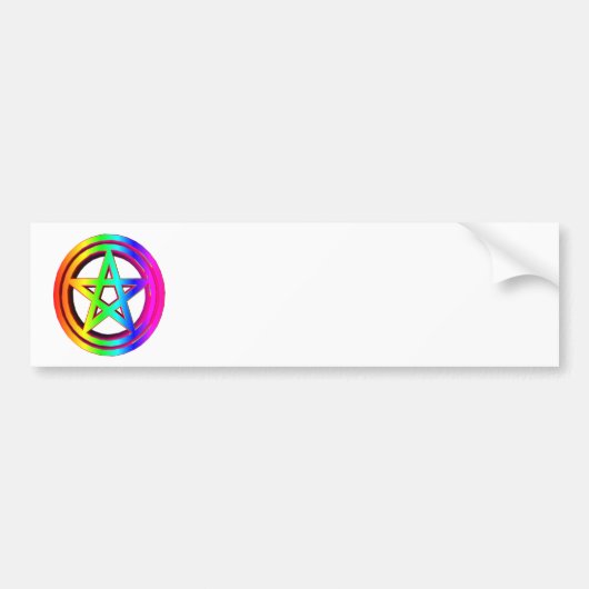 3-D Rainbow Pentacle #5 Bumpersticker (Voorkant)