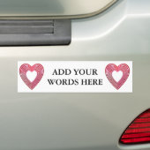 "3-D" Rode en roze harten Bumpersticker (Op auto)