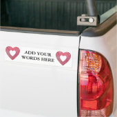 "3-D" Rode en roze harten Bumpersticker (Op Truck)
