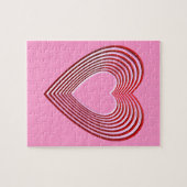 "3-D" Rode en roze harten Legpuzzel (Horizontaal)