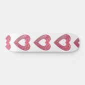 "3-D" Rode en roze harten Persoonlijk Skateboard (Horizontaal)