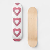 "3-D" Rode en roze harten Persoonlijk Skateboard (Voorkant)