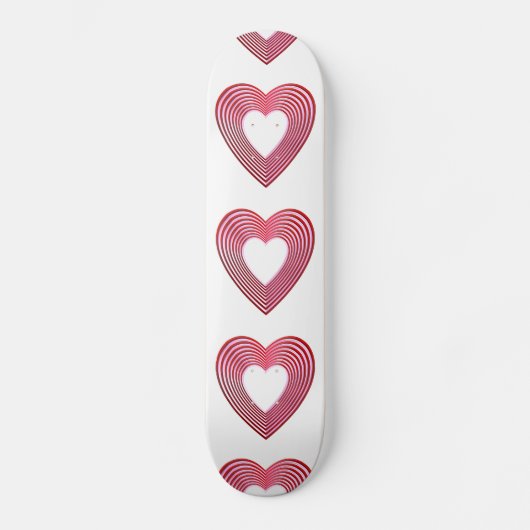 "3-D" Rode en roze harten Persoonlijk Skateboard (Voorkant)