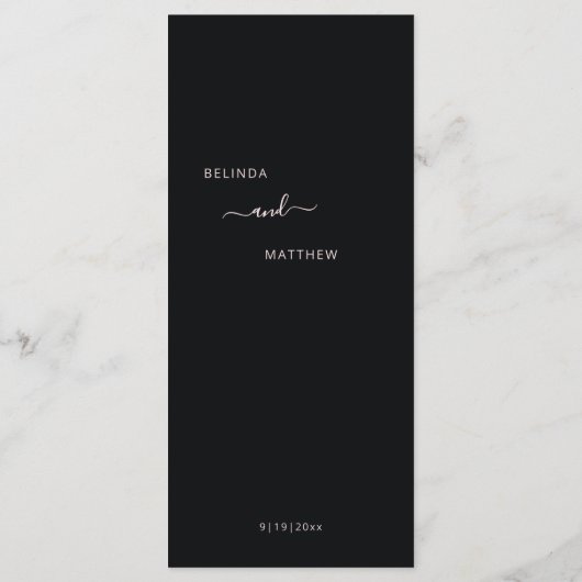 3 D Rose Dark Romantic Wedding Menu (Achterkant)