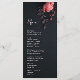 3 D Rose Dark Romantic Wedding Menu
