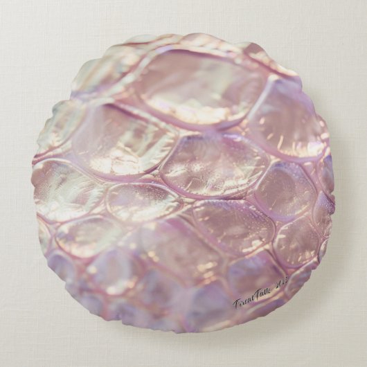 3-D Roze & Vloeiende Dierenprint #2 Rond Kussen (Voorkant)