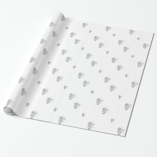 "3-D Silver" Sint-Nicolaas-pakpapier Cadeaupapier (Uitgerold)