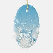 3-D sneeuwvlokken Keramisch Ornament (Rechts)