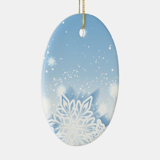 3-D sneeuwvlokken Keramisch Ornament (Rechts)