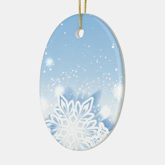 3-D sneeuwvlokken Keramisch Ornament (Links)