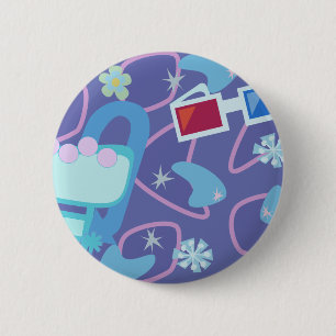 3-D Spect Fifties Boomerang Pattern Ronde Button 5,7 Cm