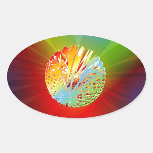 3-d sphere ovale sticker (Voorkant)