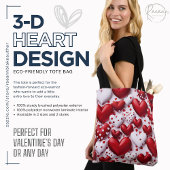 3-D Valentijn Heart Design Canvas tas