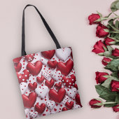 3-D Valentijn Heart Design Canvas tas