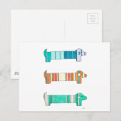 3 Dachshund Color Study #1 Briefkaart (Voorkant / Achterkant)