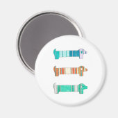 3 Dachshund Color Study #1 Magnet (Voorkant / Achterkant)