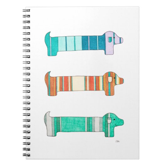3 Dachshund Color Study #1 Notitieboek (Voorkant)