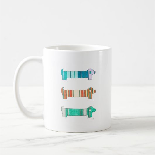 3 Dachshund Colour Study #1 KoffieMok (Links)