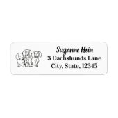 3 Dachshunds Doodle Etiket (Voorkant)
