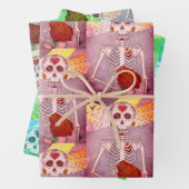 3 Dag van de dode bride Waterverf Skelet Inpakpapier Vel (In situ)