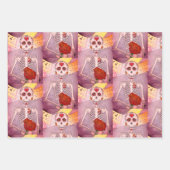 3 Dag van de dode bride Waterverf Skelet Inpakpapier Vel (Voorkant)