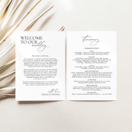 3 dagen bruiloft route Elegant modern programma