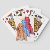 3 Dame speelkaarten. Pokerkaarten (Achterkant)