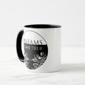 3 de citaat-Dreams van Word komen ware-Inspirerend Mok (Voorkant links)