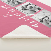 3 de Collage van de foto KAN achtergrondroze Sherpa Deken (3/4)