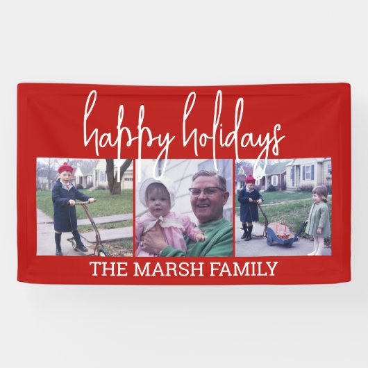 3 De Groet van de Familie van de Foto - Kerst - mo Spandoek (Horizontaal)