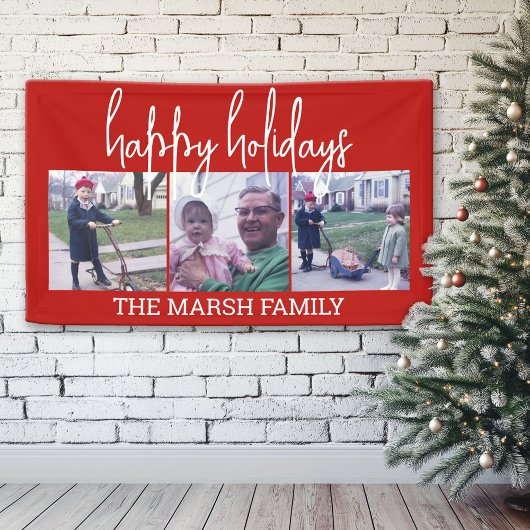 3 De Groet van de Familie van de Foto - Kerst - mo Spandoek