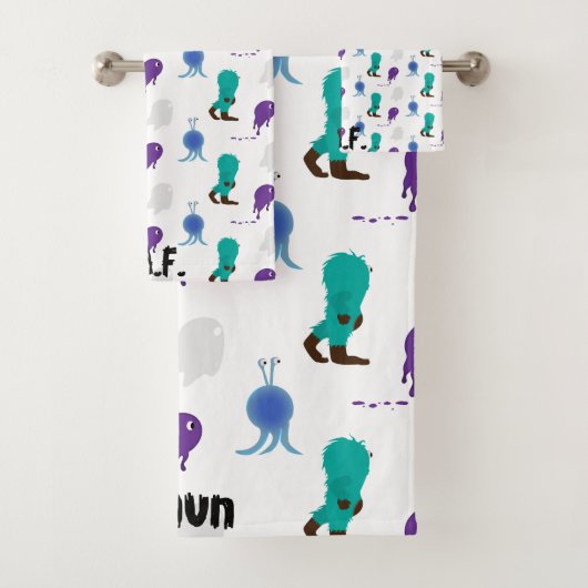 3-delig handdoekenset met een optocht van dwaze mo bad handdoek (Insitu)