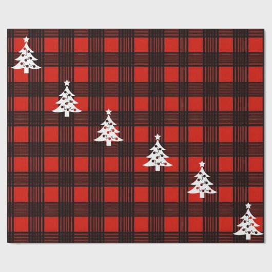 3-delige Buffalo Plaid Kerst Inpakpapier  (Vlak)