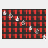 3-delige Buffalo Plaid Kerst Inpakpapier  Vel (Voorkant 3)